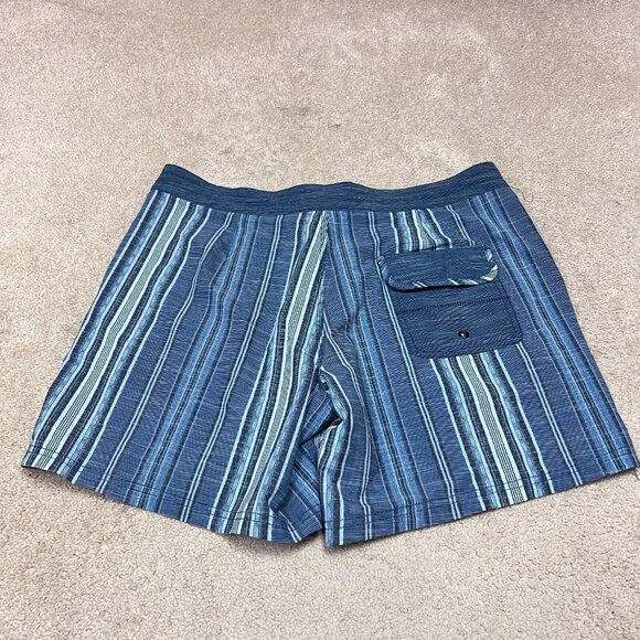 Surfers Supply Board Shorts Men’s Blue Striped Pockets Size 36 Drawstring - Picture 9 of 10